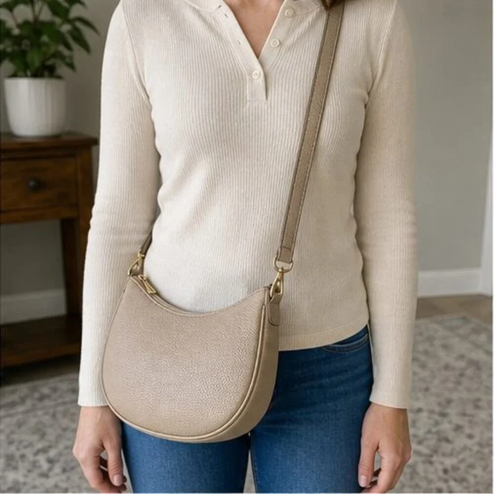 Slate Pebbled Crossbody Bag